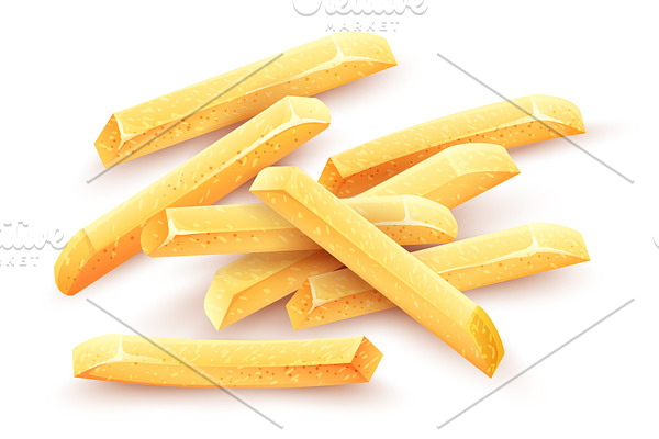 French fries. Roasted potato chips.