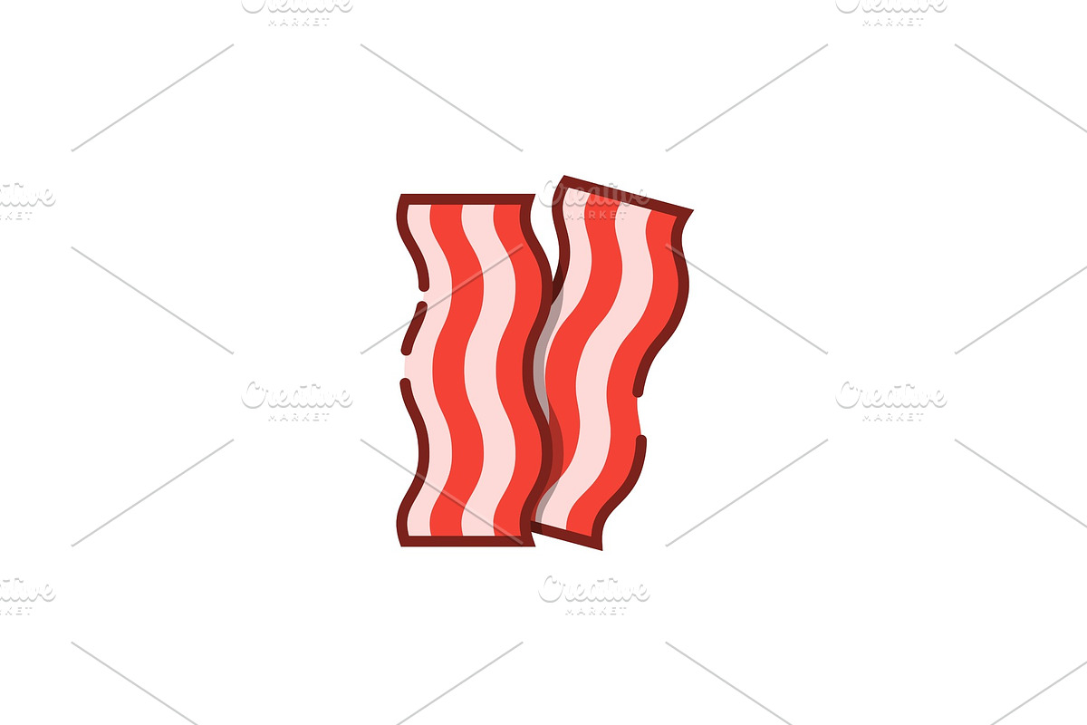 Bacon stripe color outline icon in Icons - product preview 8