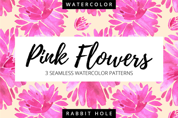 Pink Flowers - Watercolor