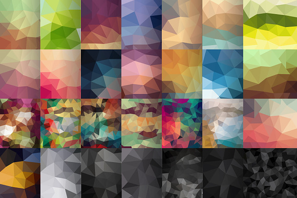 Set of 60 polygonal backgrounds in Patterns - product preview 1