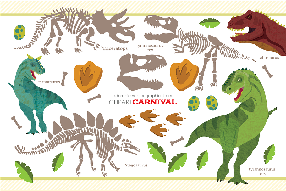 Dinosaur Fossils and Skeletons in Illustrations - product preview 8