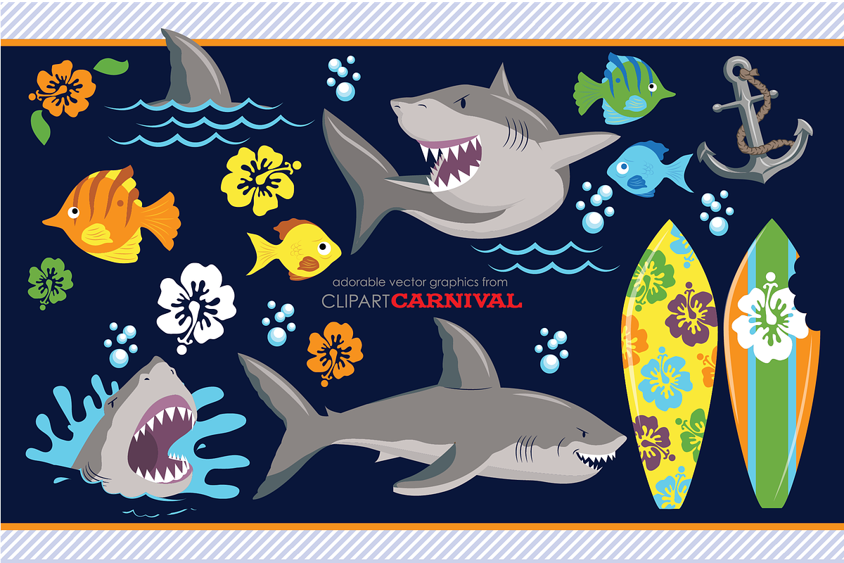 Great White Shark Clip Art in Illustrations - product preview 8