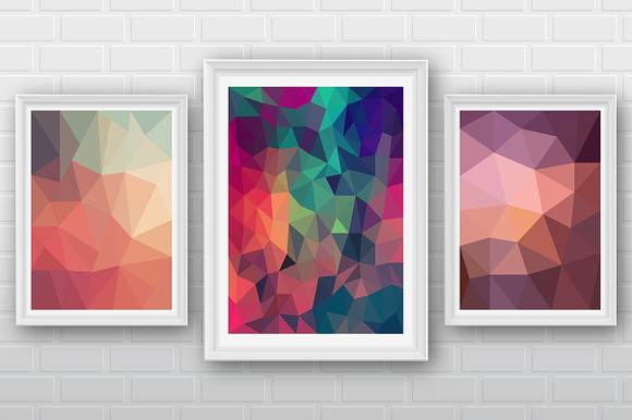 Set of 60 polygonal backgrounds in Patterns - product preview 4