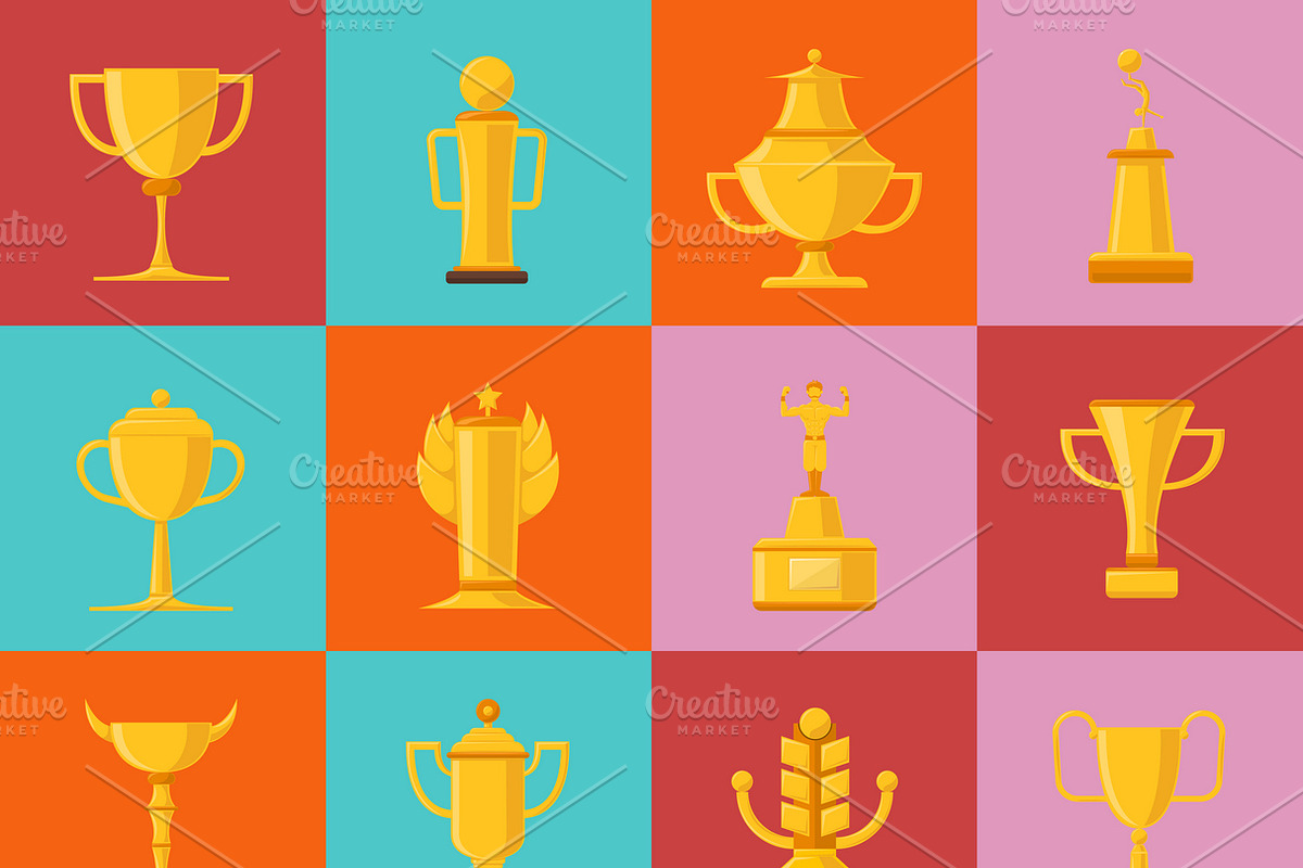 Different types of awards icons set in Icons - product preview 8