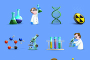 Science laboratory equipment icons