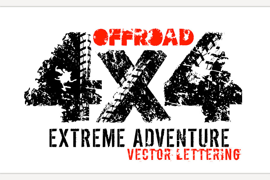 Off-Road hand drawn grunge lettering in Illustrations - product preview 8