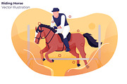 Riding Horse - Vector Illustration
