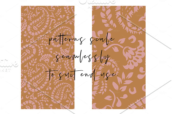 Terracotta Seamless Paisley Patterns in Illustrations - product preview 5