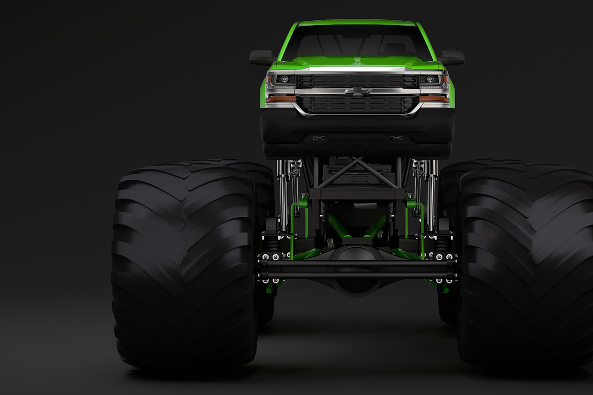 Monster Truck Chevrolet Silverado in Vehicles - product preview 8