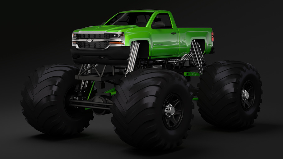 Monster Truck Chevrolet Silverado in Vehicles - product preview 1