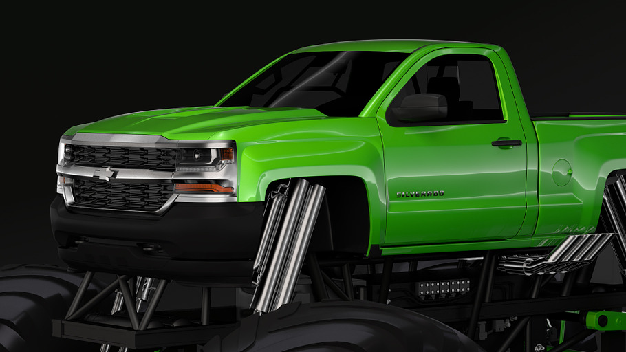 Monster Truck Chevrolet Silverado in Vehicles - product preview 3