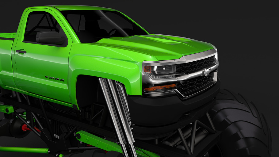 Monster Truck Chevrolet Silverado in Vehicles - product preview 5