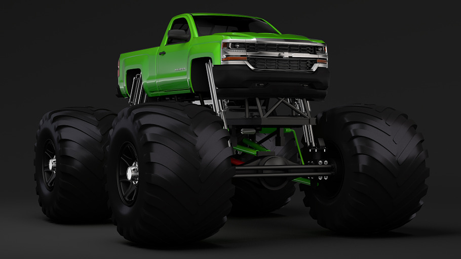 Monster Truck Chevrolet Silverado in Vehicles - product preview 6