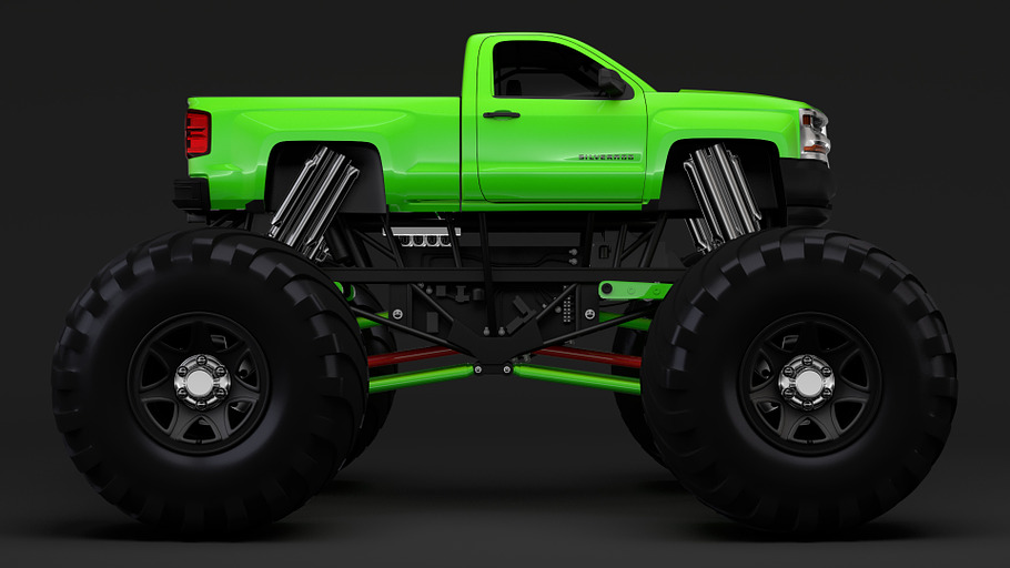 Monster Truck Chevrolet Silverado in Vehicles - product preview 9