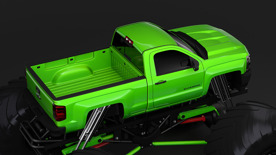 Monster Truck Chevrolet Silverado in Vehicles - product preview 11