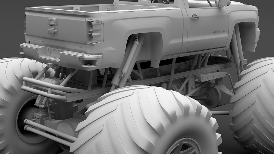 Monster Truck Chevrolet Silverado in Vehicles - product preview 12