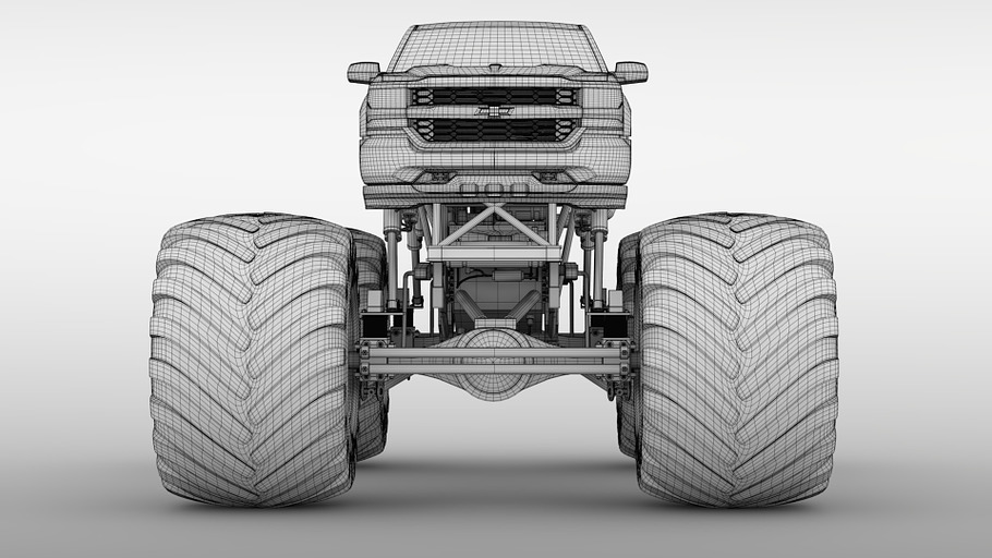 Monster Truck Chevrolet Silverado in Vehicles - product preview 13