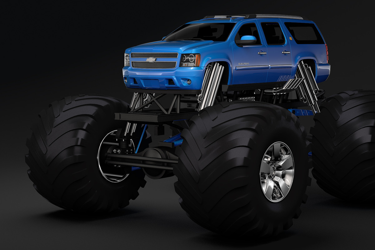 Monster Truck Chevrolet Suburban in Vehicles - product preview 8