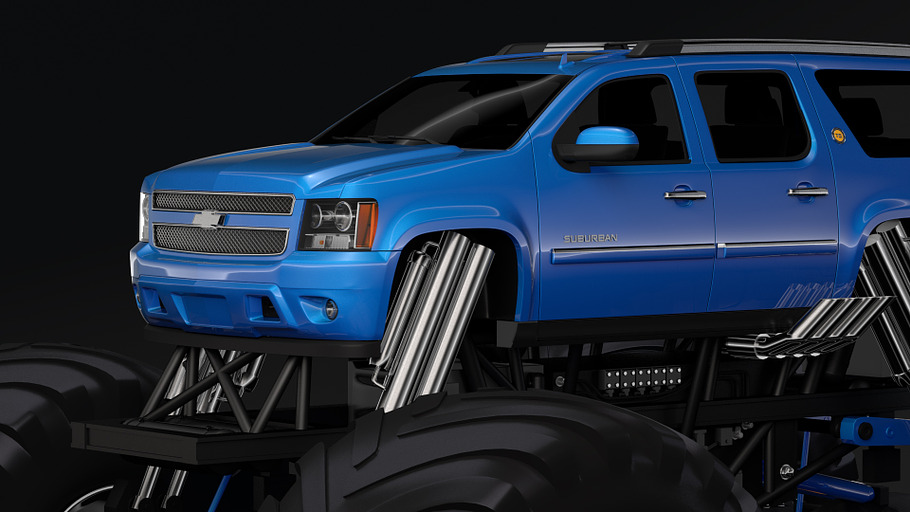 Monster Truck Chevrolet Suburban in Vehicles - product preview 3