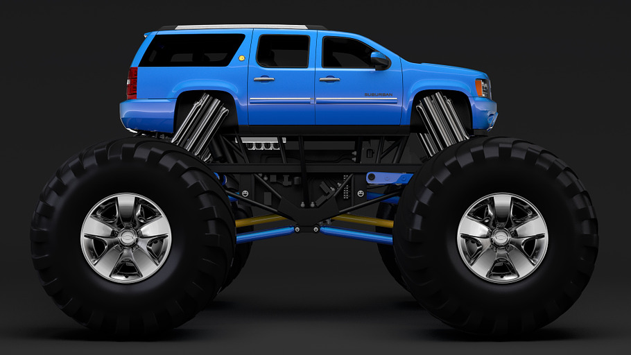 Monster Truck Chevrolet Suburban in Vehicles - product preview 6