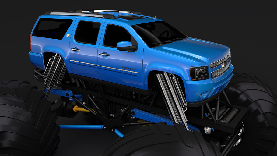 Monster Truck Chevrolet Suburban in Vehicles - product preview 7