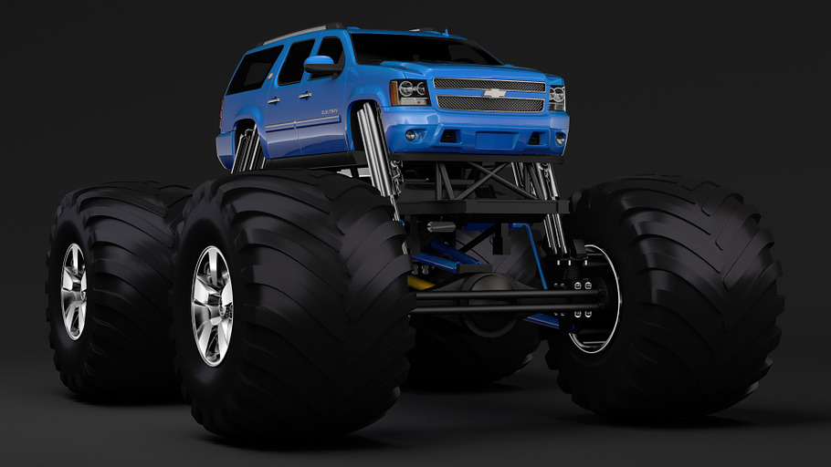 Monster Truck Chevrolet Suburban in Vehicles - product preview 8