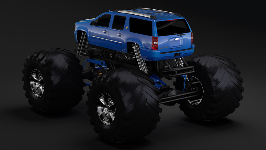 Monster Truck Chevrolet Suburban in Vehicles - product preview 9
