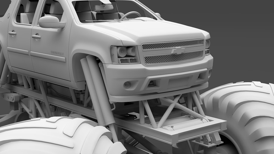 Monster Truck Chevrolet Suburban in Vehicles - product preview 17