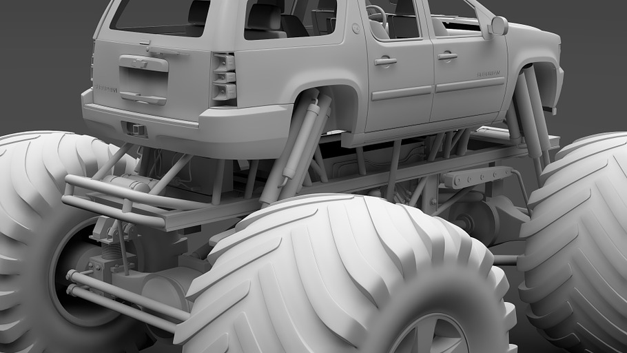 Monster Truck Chevrolet Suburban in Vehicles - product preview 21