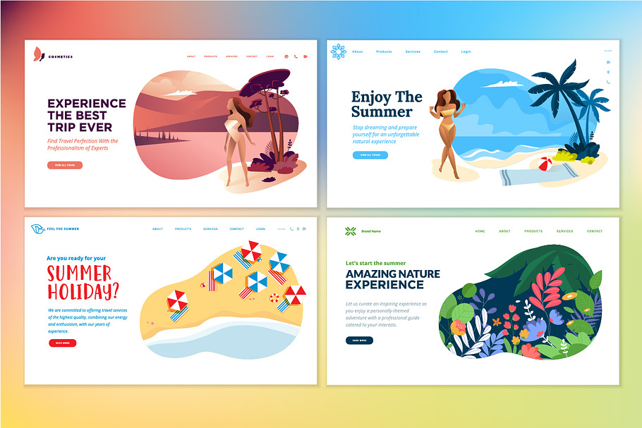 Set of Flat Design Web Templates in Web Elements - product preview 8