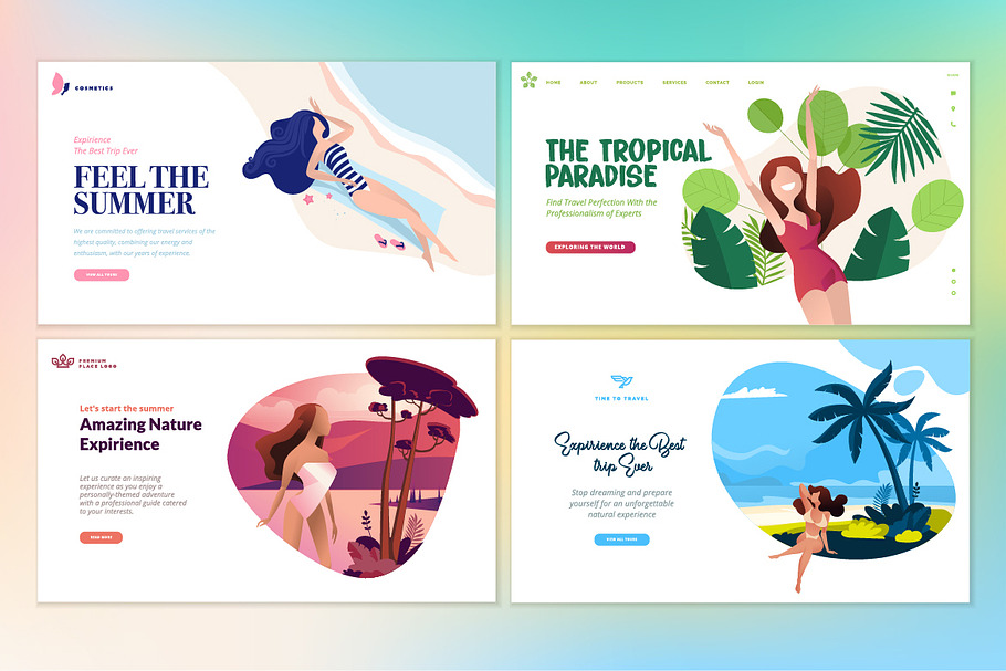 Set of Flat Design Web Templates in Web Elements - product preview 8