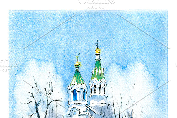 Winter typical orthodox church