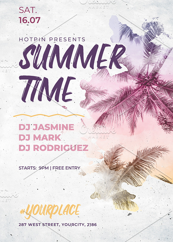 Summer Party Flyer in Flyer Templates - product preview 3