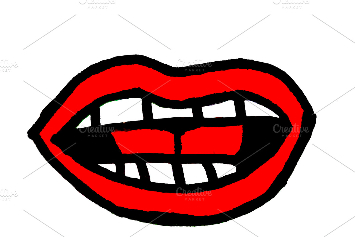 Cartoon Style Mouth Drawing Isolated in Illustrations - product preview 8