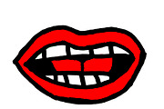 Cartoon Style Mouth Drawing Isolated