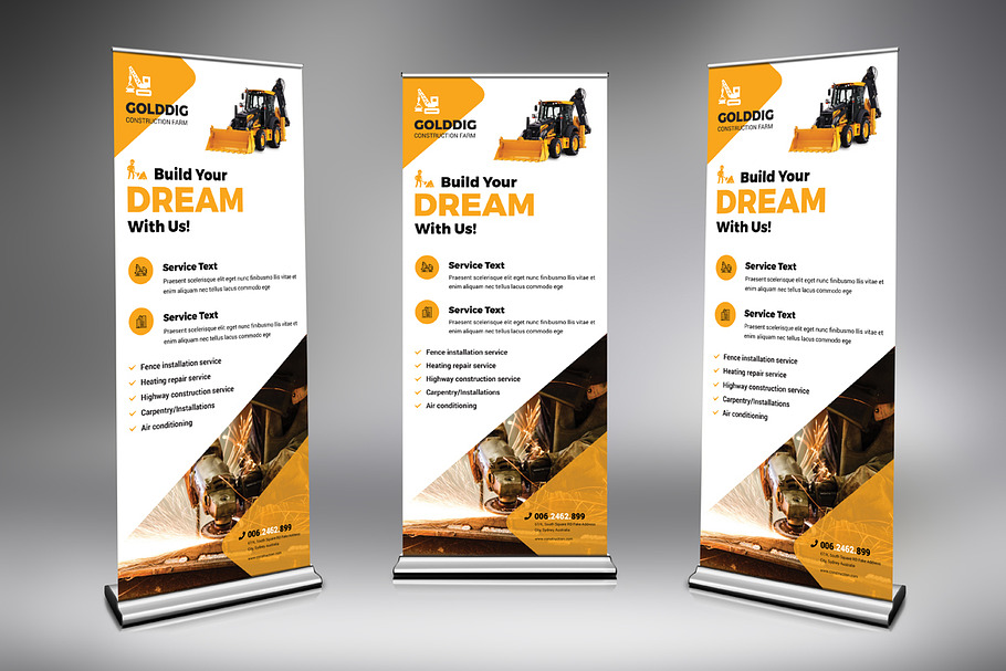 Construction Roll-Up Banner in Templates - product preview 8
