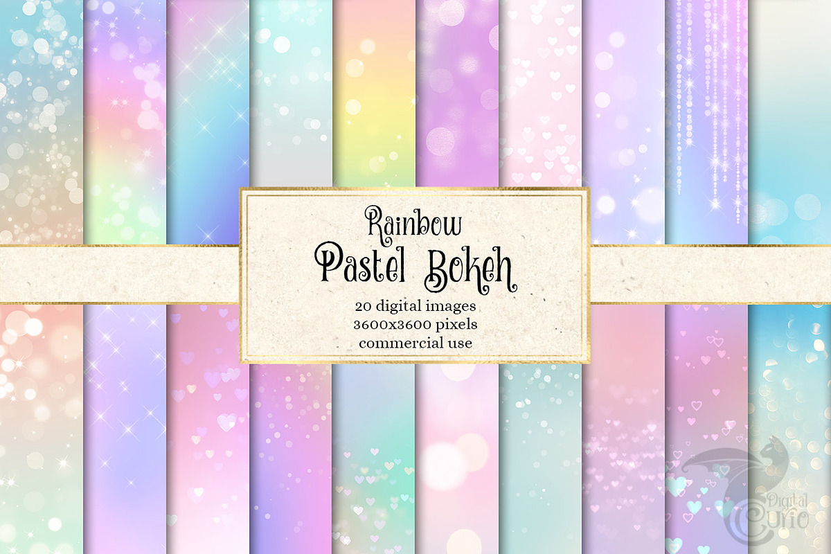 Rainbow Pastel Bokeh Textures in Textures - product preview 8