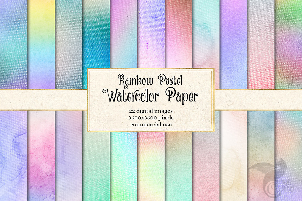 Rainbow Pastel Watercolor Textures in Textures - product preview 8