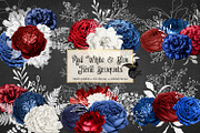 Red White and Blue Floral Bouquets