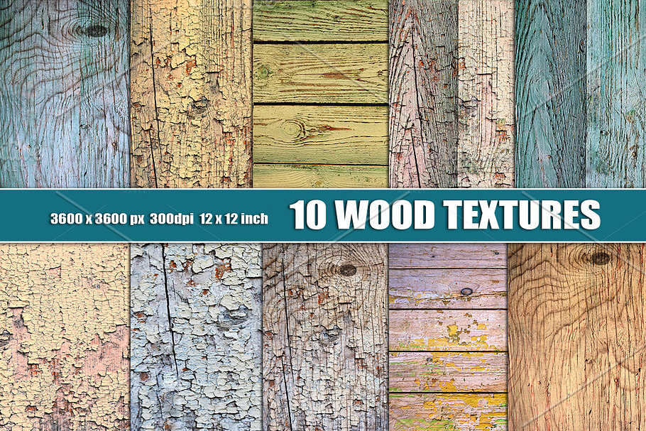 Distressed wood texture set
