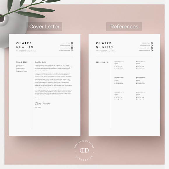 1, 2 and 3 Page Word Resume Template in Letter Templates - product preview 4