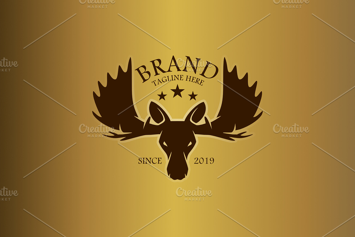 Golden Moose in Logo Templates - product preview 8