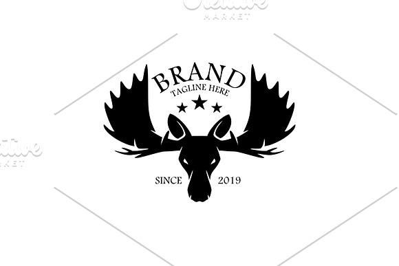 Golden Moose in Logo Templates - product preview 1