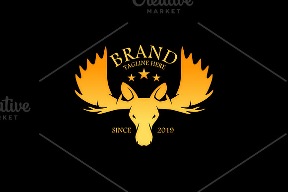 Golden Moose in Logo Templates - product preview 3