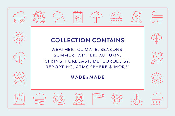 Line Icons – Weather in Fall Icons - product preview 1