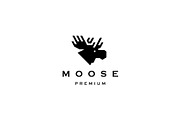 moose head logo vector icon