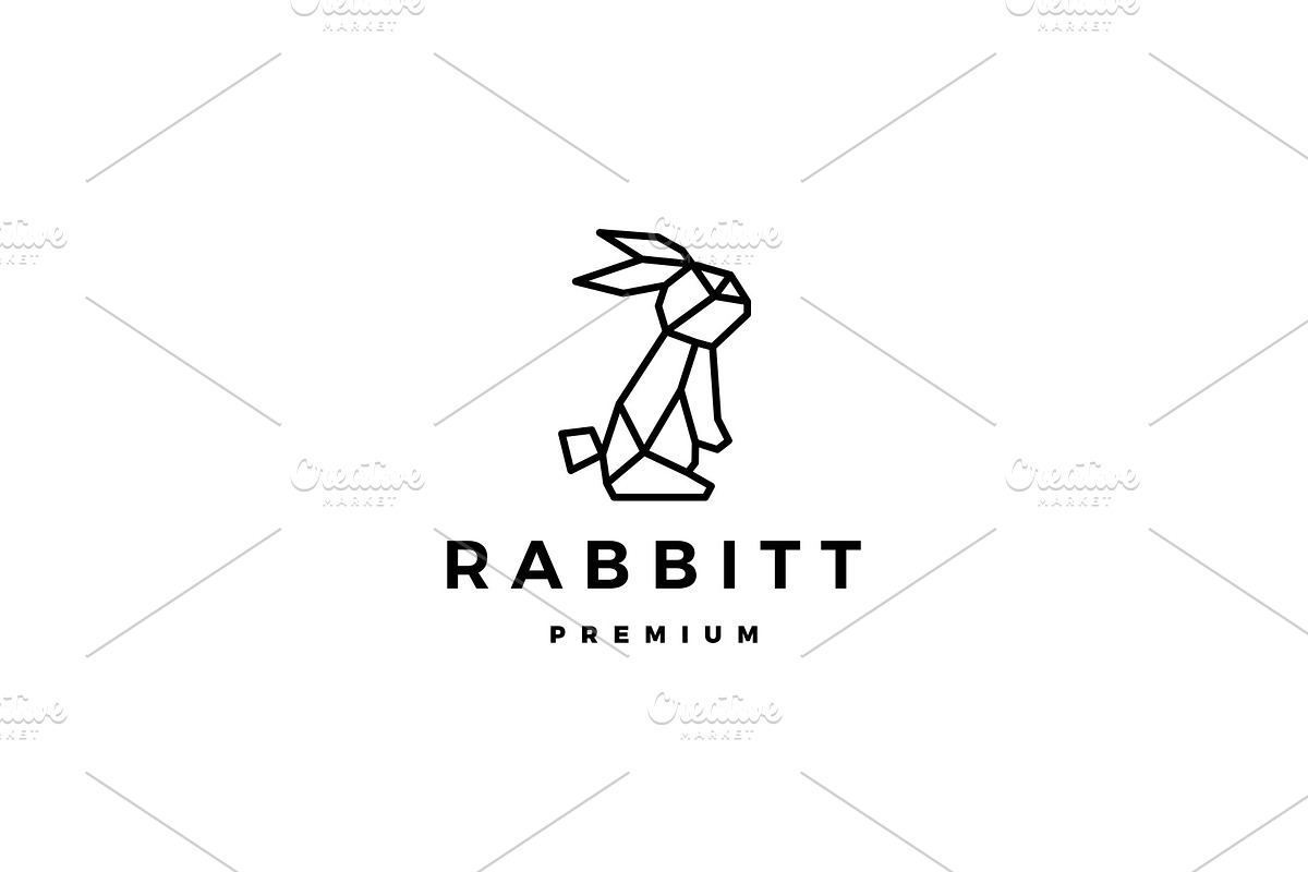geometric rabbit hare bunny logo in Logo Templates - product preview 8