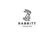 geometric rabbit hare bunny logo