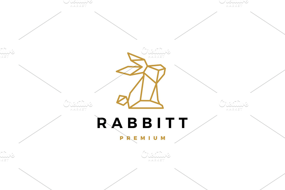 geometric rabbit hare bunny logo in Logo Templates - product preview 8