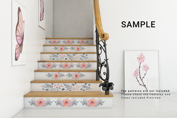 Staircase Sticker Mockup Set in Product Mockups - product preview 3